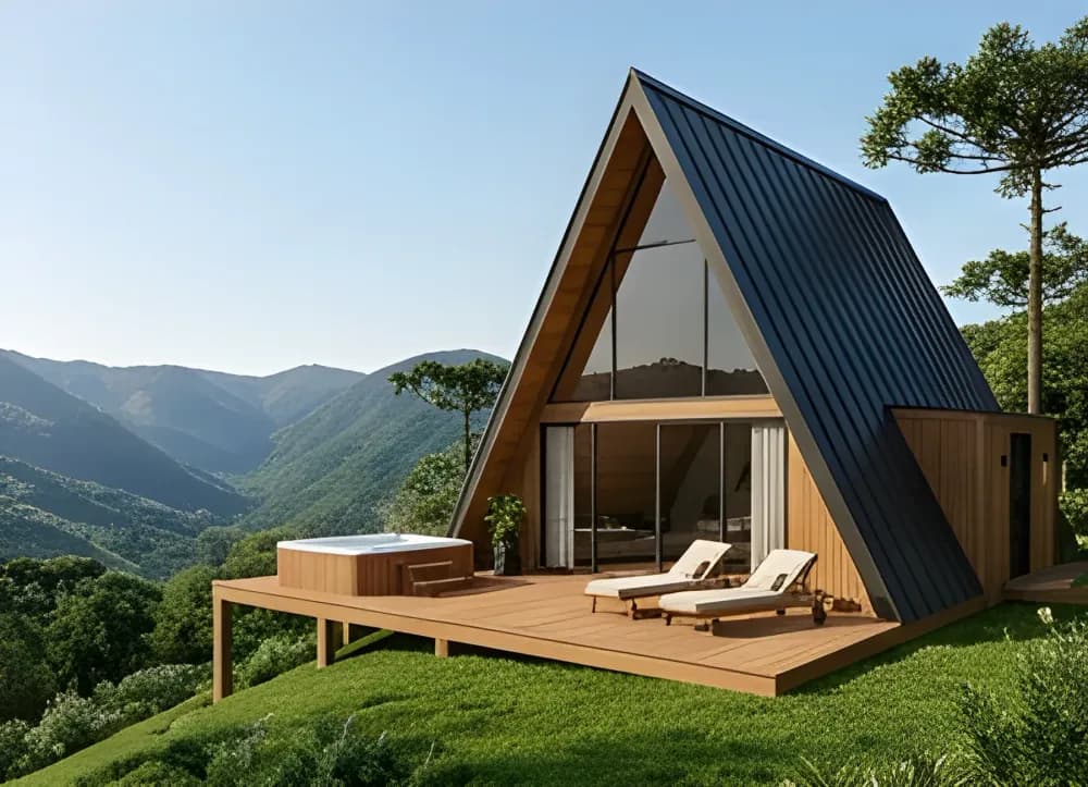 Chalé modular Montanha de 45 m², proposta premium da linha de chalés — In House Casas Modulares